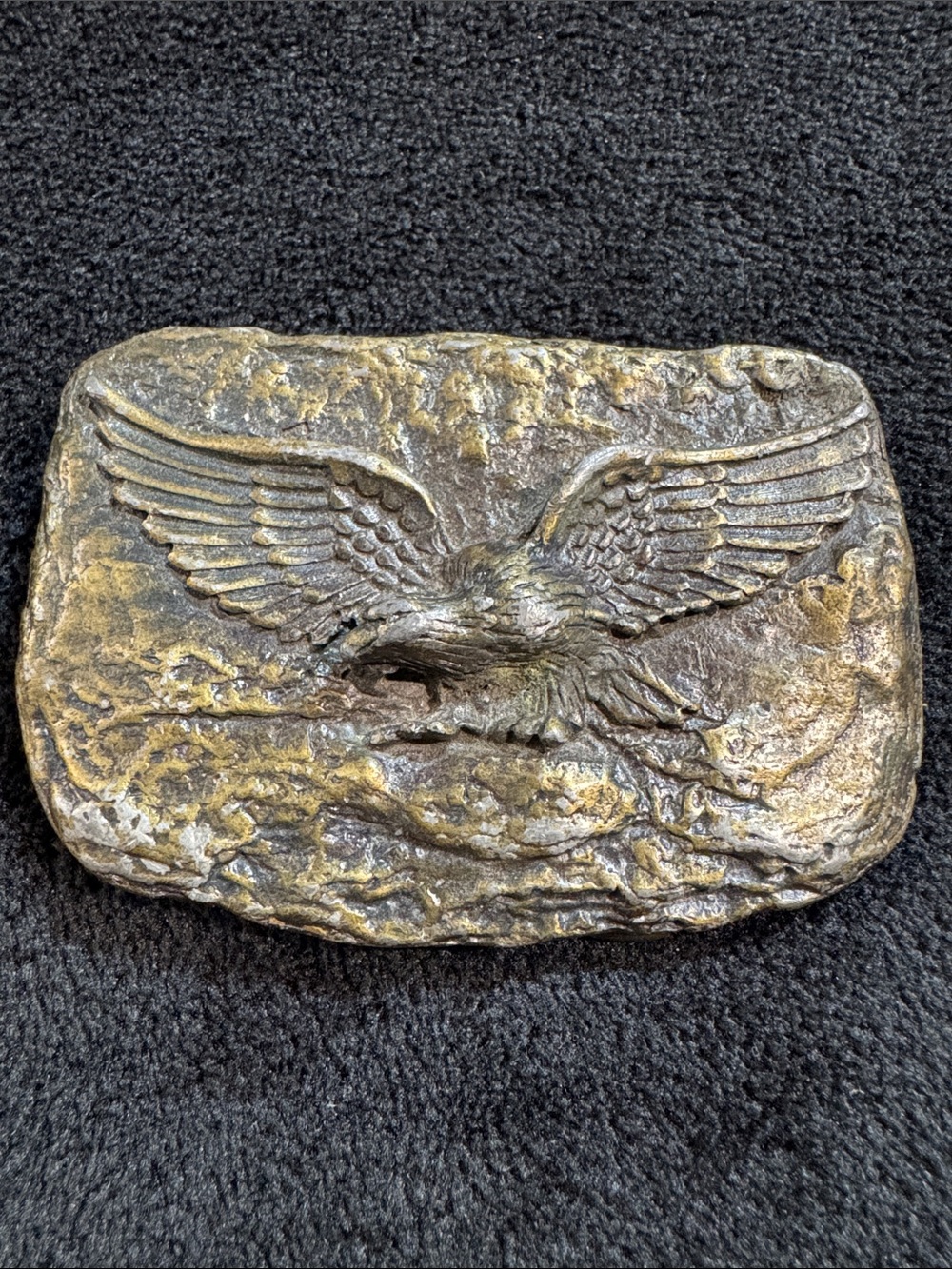 Vintage 1970s American Eagle Brass Belt Buckle